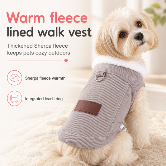 Warm Lamb Fleece Pet Vest Autumn Winter Thickened Fleece Lined Dog Clothes for Cats and Dogs