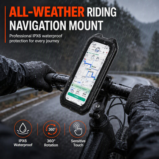 🚲 LIMITED-TIME 50% OFF! ⚡ Waterproof Bike & Motorcycle Phone Holder – IPX6, Touchable, 360° Rotation ✨