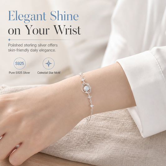 ⏳🔥LIMITED-TIME 50% OFF! ⏰🌙 925 Sterling Silver Planet & Star Necklace – Elegant Celestial Jewelry Gift for Women ✨