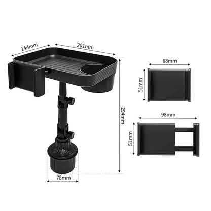 3 in 1 Multifunctional Car Cup Holder Phone Mount with Tray and Storage Organizer