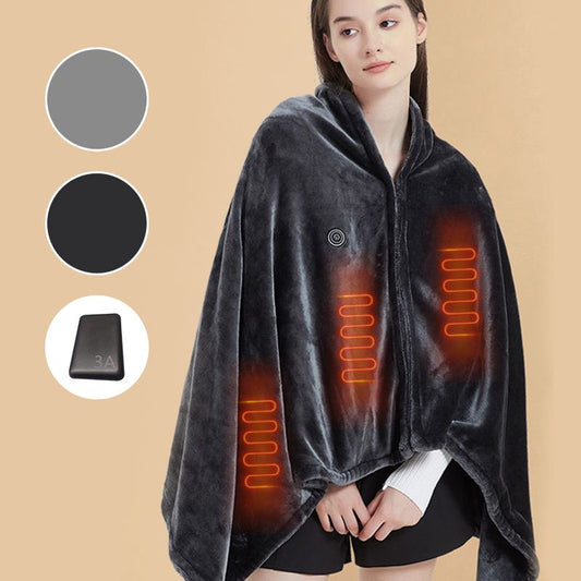 ❄️🧣 Heated Shawl Blanket with Zipper – 50% OFF! Ultra-soft flannel, fast heating 45-65°C, safe carbon fibre – shawl or throw. 🛋️