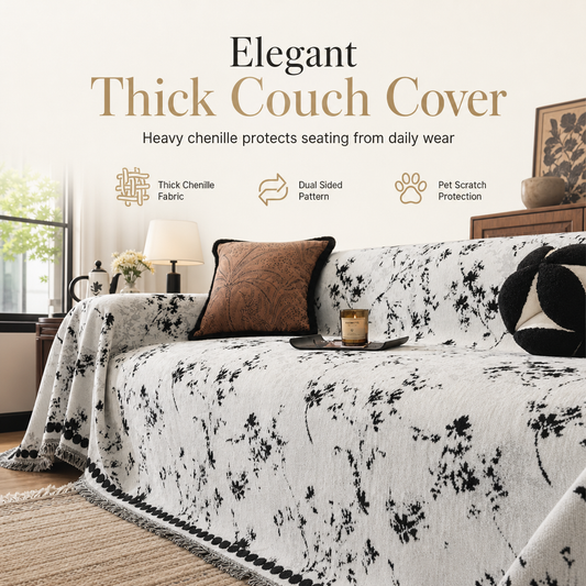 📢📢50% OFF !! ⏰French Style Chenille Sofa Cover Cat Scratch Resistant Universal Couch Slipcover Throw Blanket