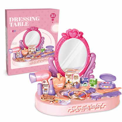 👑🎀💖Kids Pretend Play Makeup Vanity Table Toy Set with Princess Accessories
