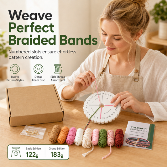 📢📢 50% OFF🧵DIY Cord Braiding Craft Kit – Complete Boxed Set for Adults & Beginners