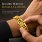 🔥50% OFF!!📢⌚ Men's Vietnamese Sand-Gold Style Bracelet – Matte Sandblasted Finish & Watch Clasp💎