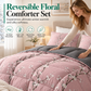 3-Piece Brushed Microfiber Quilted Winter Comforter Bedding Set