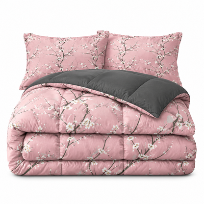 3-Piece Brushed Microfiber Quilted Winter Comforter Bedding Set
