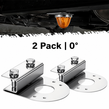 Universal 304 Stainless Steel L-Shaped Watermelon LED Light Brackets for Truck Underglow Chassis Lights 2-Pack