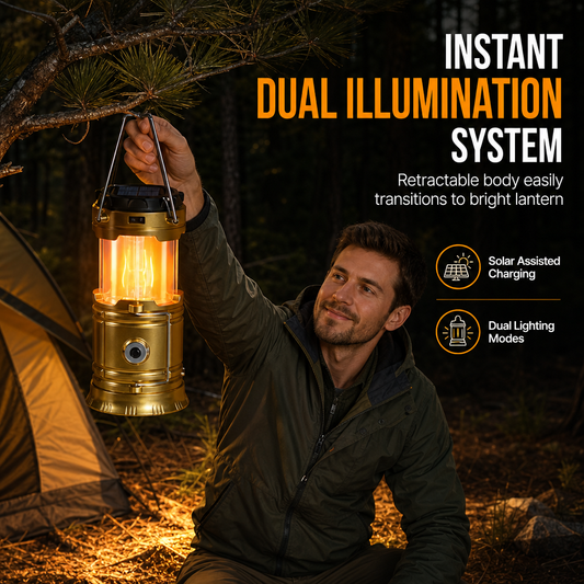 Portable Solar LED Camping Lantern for Outdoor and Emergency Use