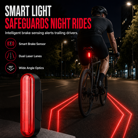 Smart Bicycle Tail Light with Brake Sensing and Laser Warning