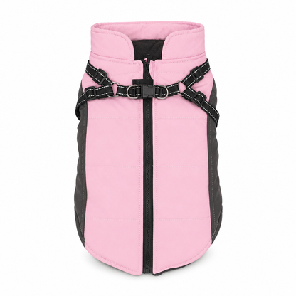 Reflective Padded Dog Winter Vest with Leash Attachment