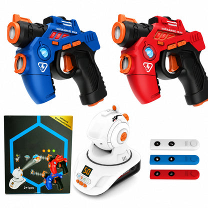 🔥Kids Infrared Laser Battle Toy Gun Set with 2 Mini Pistols and 1 Projector featuring Sound and Light..