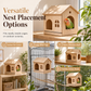 Solid Wood Bird Cage with Pull Out Bottom Tray for Parrots and Small Birds