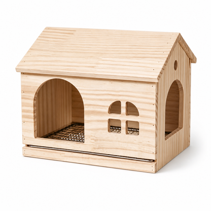 Solid Wood Bird Cage with Pull Out Bottom Tray for Parrots and Small Birds