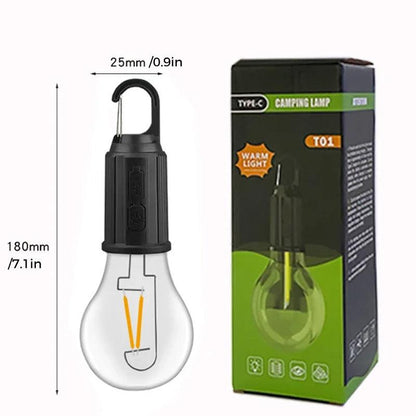 🥳2026 HOT SALE🥳💞50K+ SOLD!🌙✨ 50% OFF & Free Shipping! Hanging Camping Lantern – Vintage style, Type-C fast charge. 400mAh battery, soft glow. Use indoors or out. Great for DIY decor, fishing trips or patio ambiance. 🎣🏡