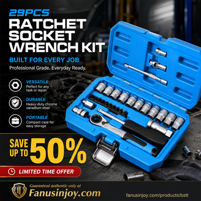 🥳HOT SALE🥳💞50K+ SOLD! Ratchet Wrench Kit – From £37.99! 29PCS, chrome-vanadium & storage case. Repair anything – grab yours! ✅